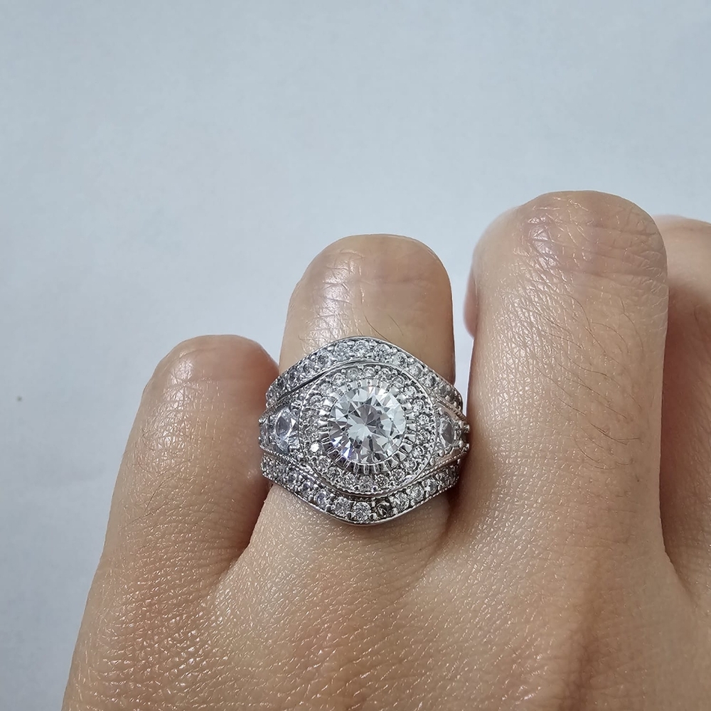 3Pc 925 sterling silver weeding ring